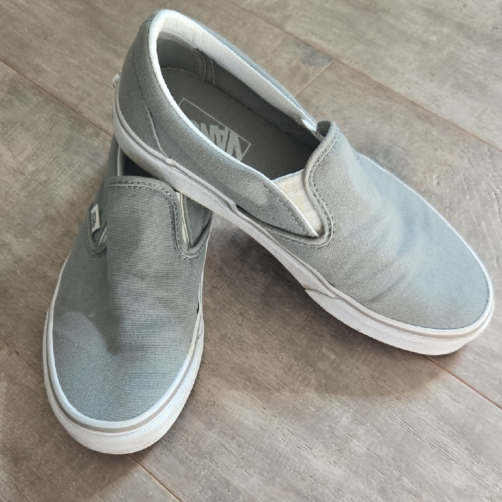 Vans Classic Gray Canvas Slip-Ons